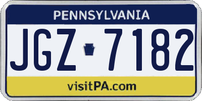 PA license plate JGZ7182