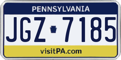 PA license plate JGZ7185