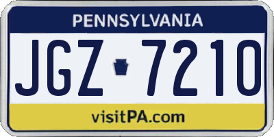 PA license plate JGZ7210
