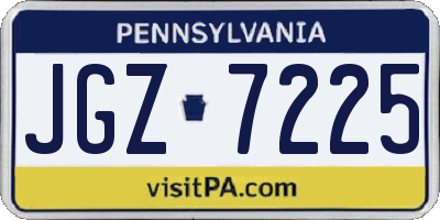 PA license plate JGZ7225