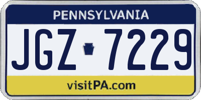 PA license plate JGZ7229