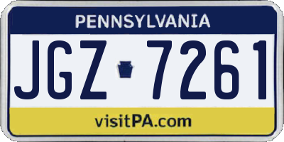PA license plate JGZ7261