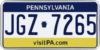 PA license plate JGZ7265