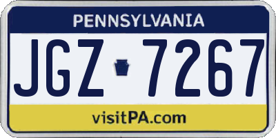 PA license plate JGZ7267