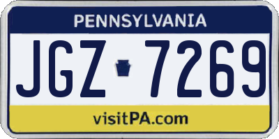 PA license plate JGZ7269