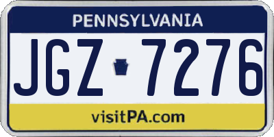 PA license plate JGZ7276
