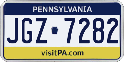 PA license plate JGZ7282