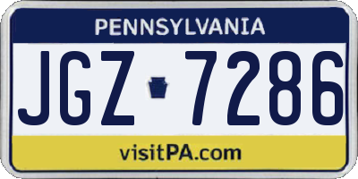 PA license plate JGZ7286