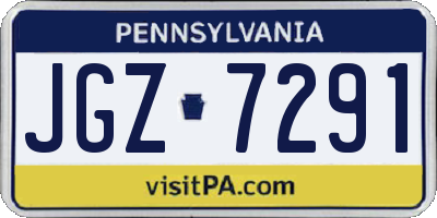 PA license plate JGZ7291