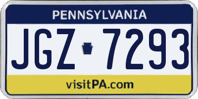 PA license plate JGZ7293
