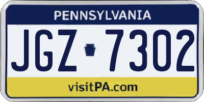 PA license plate JGZ7302