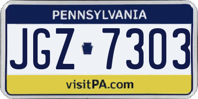 PA license plate JGZ7303