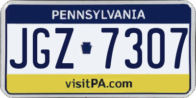 PA license plate JGZ7307
