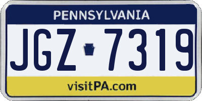 PA license plate JGZ7319