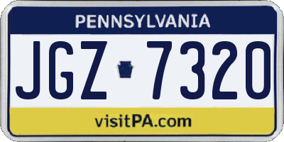 PA license plate JGZ7320