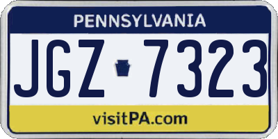 PA license plate JGZ7323