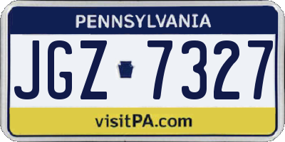 PA license plate JGZ7327