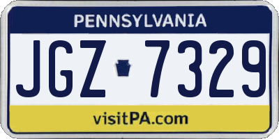 PA license plate JGZ7329