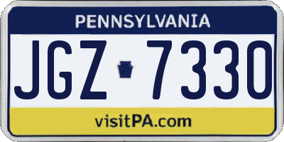 PA license plate JGZ7330