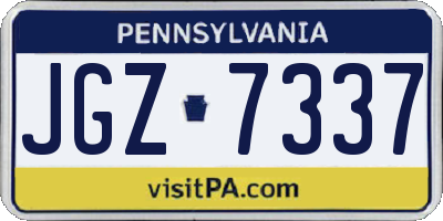 PA license plate JGZ7337