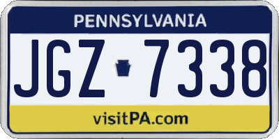 PA license plate JGZ7338