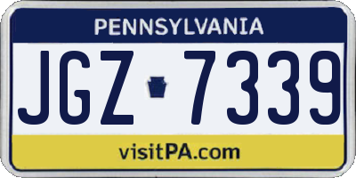 PA license plate JGZ7339