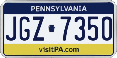 PA license plate JGZ7350