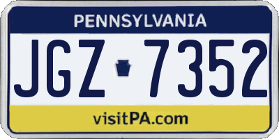 PA license plate JGZ7352