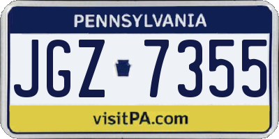 PA license plate JGZ7355