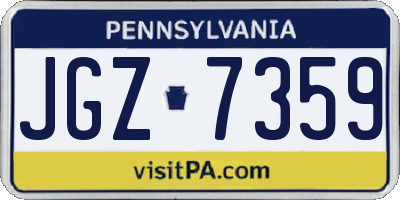 PA license plate JGZ7359
