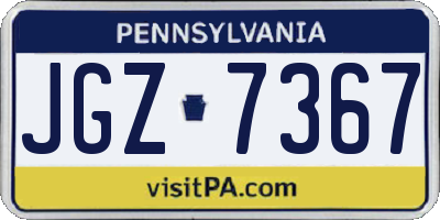 PA license plate JGZ7367