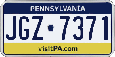 PA license plate JGZ7371