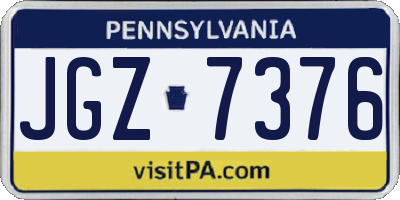 PA license plate JGZ7376