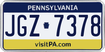 PA license plate JGZ7378