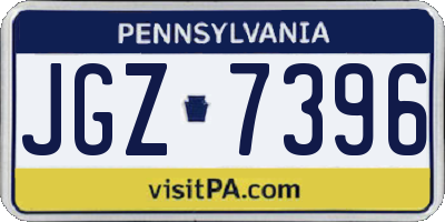 PA license plate JGZ7396