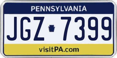 PA license plate JGZ7399
