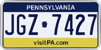 PA license plate JGZ7427