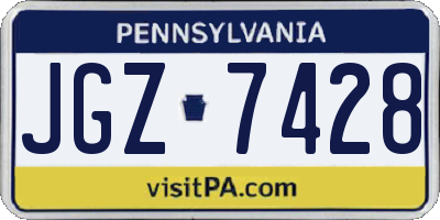 PA license plate JGZ7428