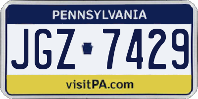 PA license plate JGZ7429