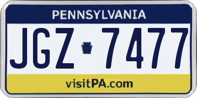 PA license plate JGZ7477