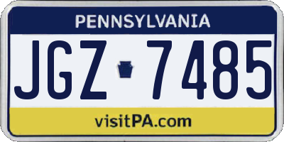 PA license plate JGZ7485