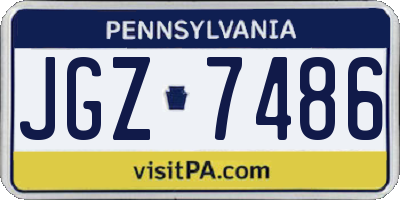 PA license plate JGZ7486
