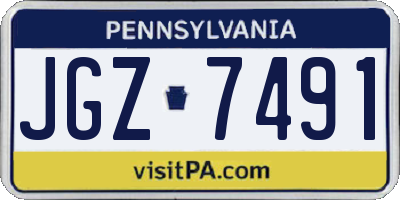 PA license plate JGZ7491
