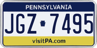 PA license plate JGZ7495