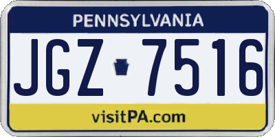 PA license plate JGZ7516