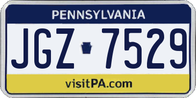 PA license plate JGZ7529