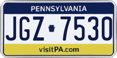 PA license plate JGZ7530