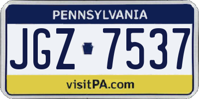 PA license plate JGZ7537