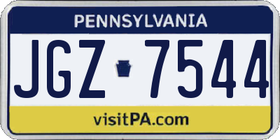 PA license plate JGZ7544