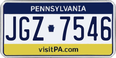 PA license plate JGZ7546